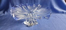 Vintage Walther Glas Schale mit Tulpen (blauer Rand)