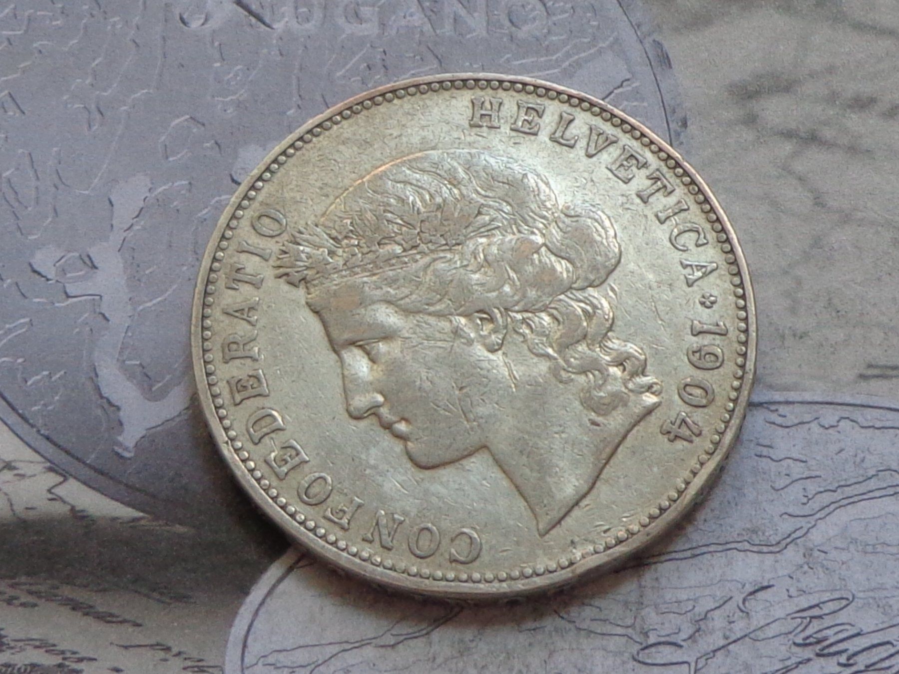 Tutti le monete: 5 Fr. 1904 B - Très belle pièce RARE – Usato da Pully venduto da UCA01
