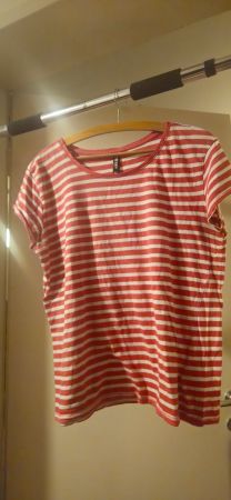 Damen T-Shirt gestreift rot/weiss Grösse XL/XXL guter Zus...