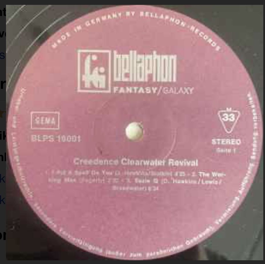 Schallplatten: Creedence Clearwater Revival – Gebraucht aus Aadorf von Assyrian-Bazar 2