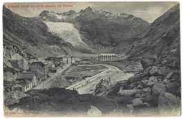 Gletsch  (1761  m)  et  le  Glacier  du  Rhône