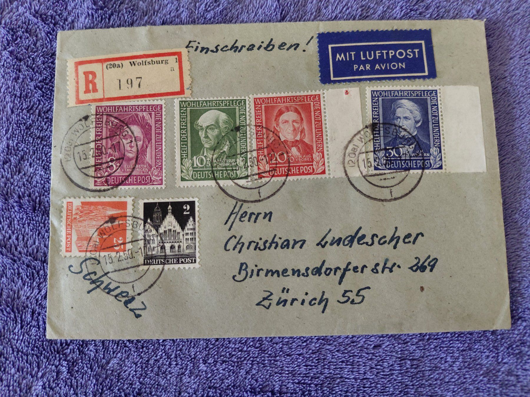 Tutti i francobolli: Schöner Brief BRD  1950 – Usato da Horw venduto da Onurb008