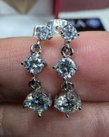 Boucles d'oreille argent diamants de moissanite de 1,8  ct