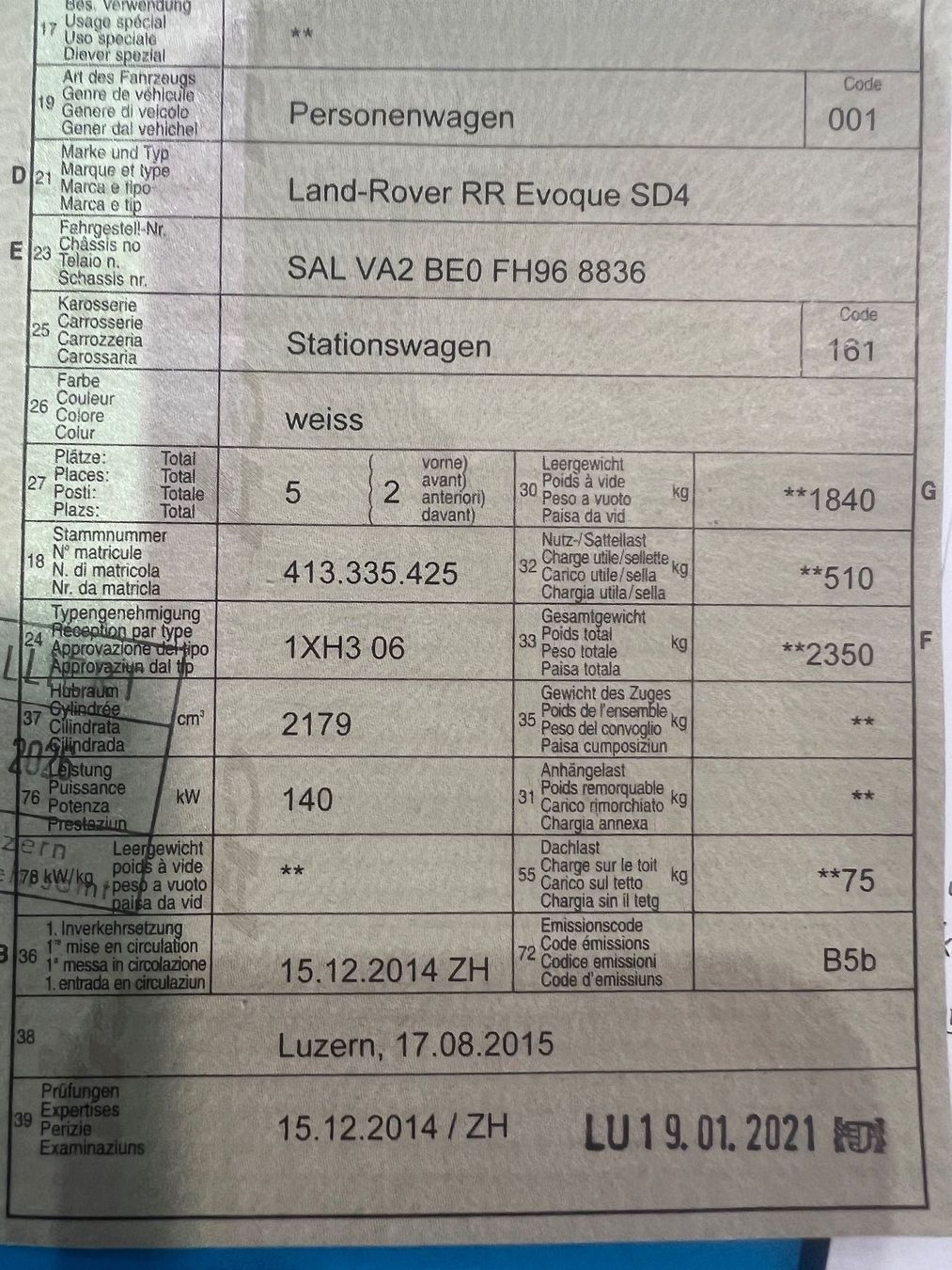 Land Rover Automobili: Land Rover Evoque SD 4 – Usato da Otelfingen venduto da hof74 1