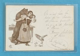 Bern - Bärenkarte - Bär mit Trachtenfrau - Lauterburg 1901