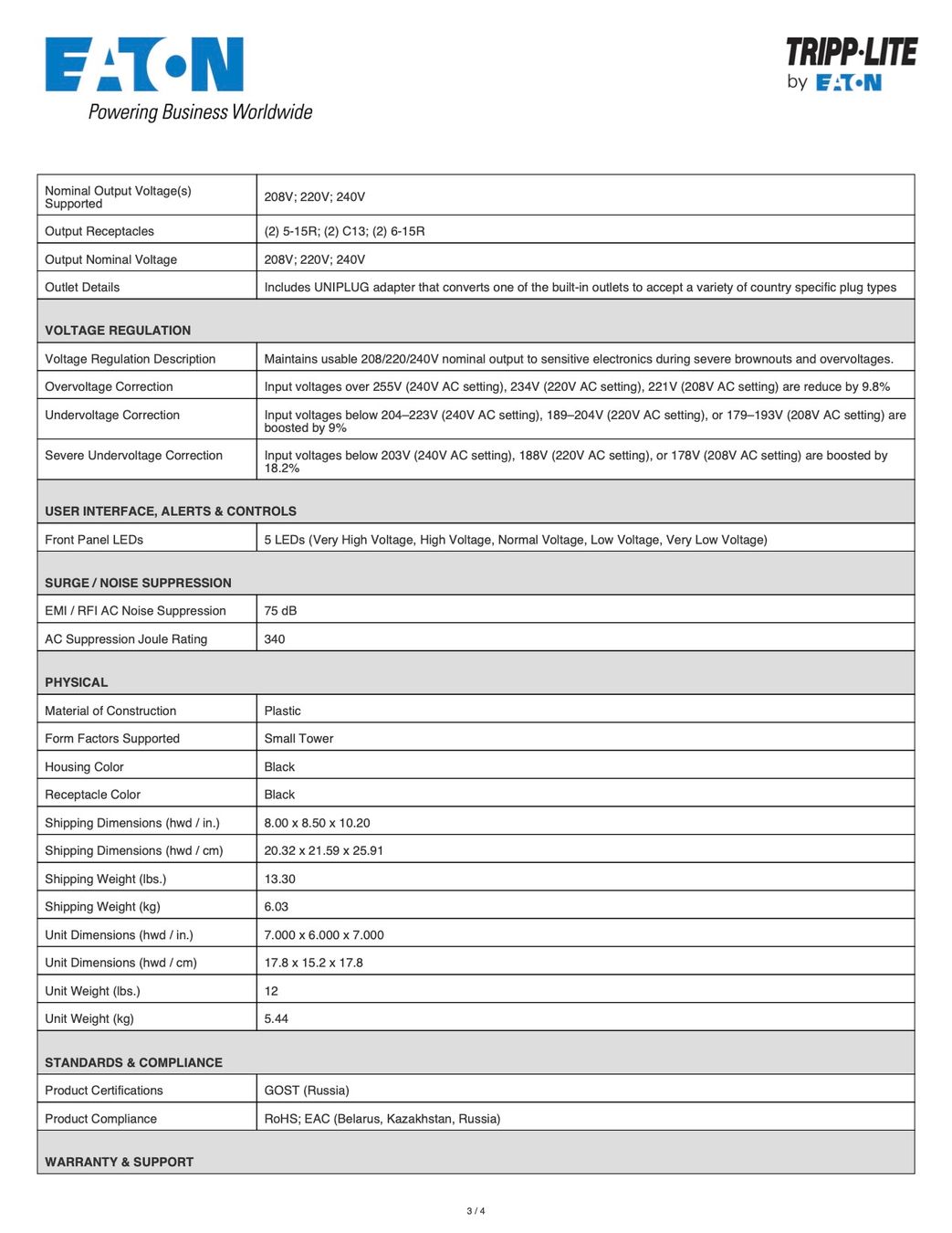 Eaton Stromzufuhr: TRIPP LITE LR-2000 STROMNETZFILTER – Neu (gemäss Beschreibung) aus Obfelden von Blaustahl 4