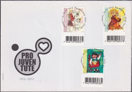 2012: J406B-J408B, adressloser FDC, Kat: 75.-+ aus BOGEN!