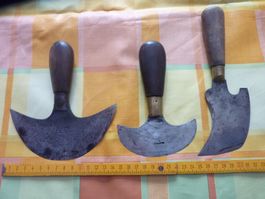 Antike Messer 1/2 + 1/4-rund Schuhmacher Sattler BLANCHARD