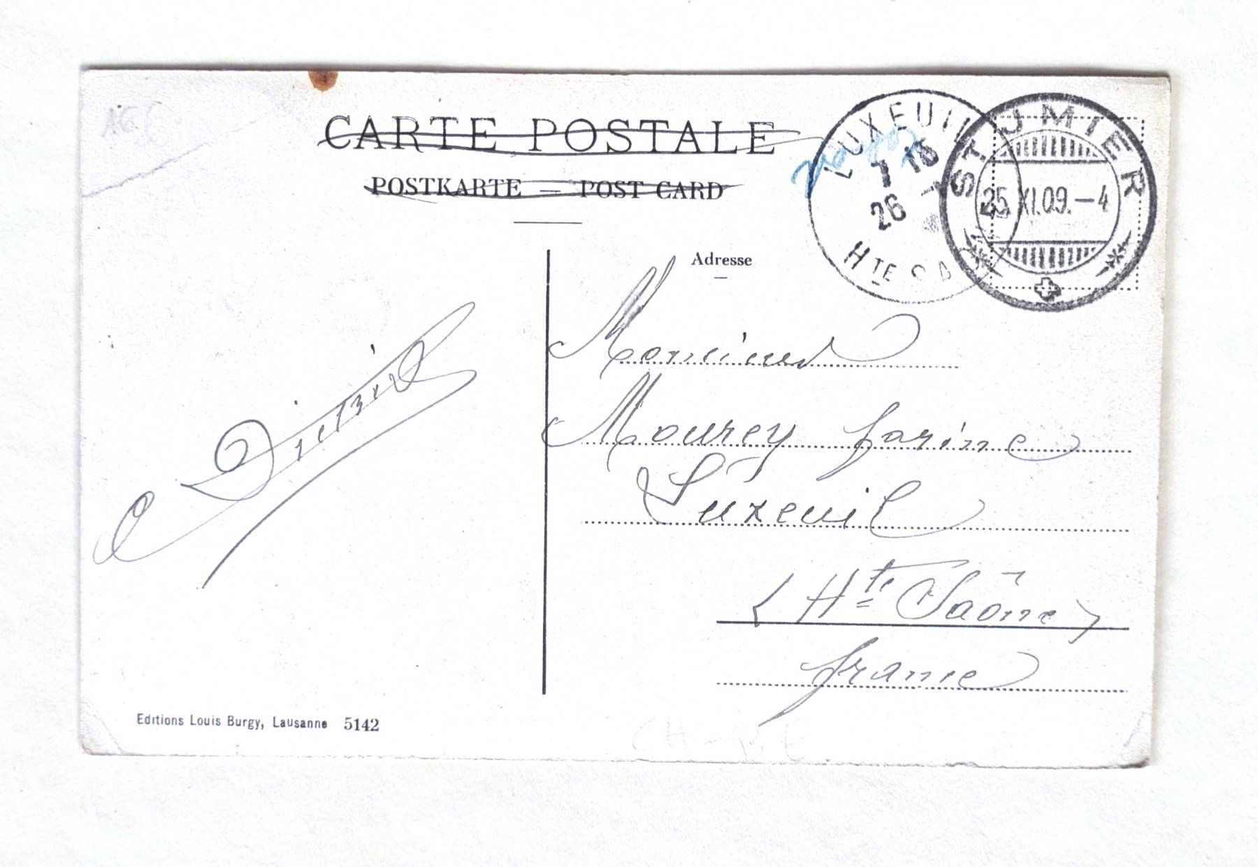 Cartoline postali: St. Imier - Fabrique Longines - 1909 – Usato da Rothrist venduto da RROENK 1