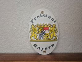 Emailschild Bayern Wappen Logo Löwe Reklame Emaille Schild
