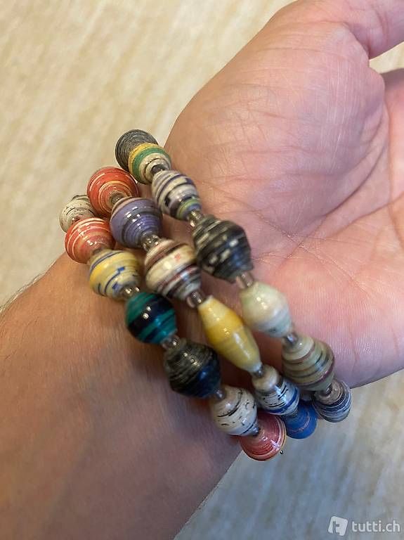 Bracciali & Braccialetti: Recycelte Papierperlen Armband aus Ghana – Usato da Zürich venduto da ann_in_zuri 2