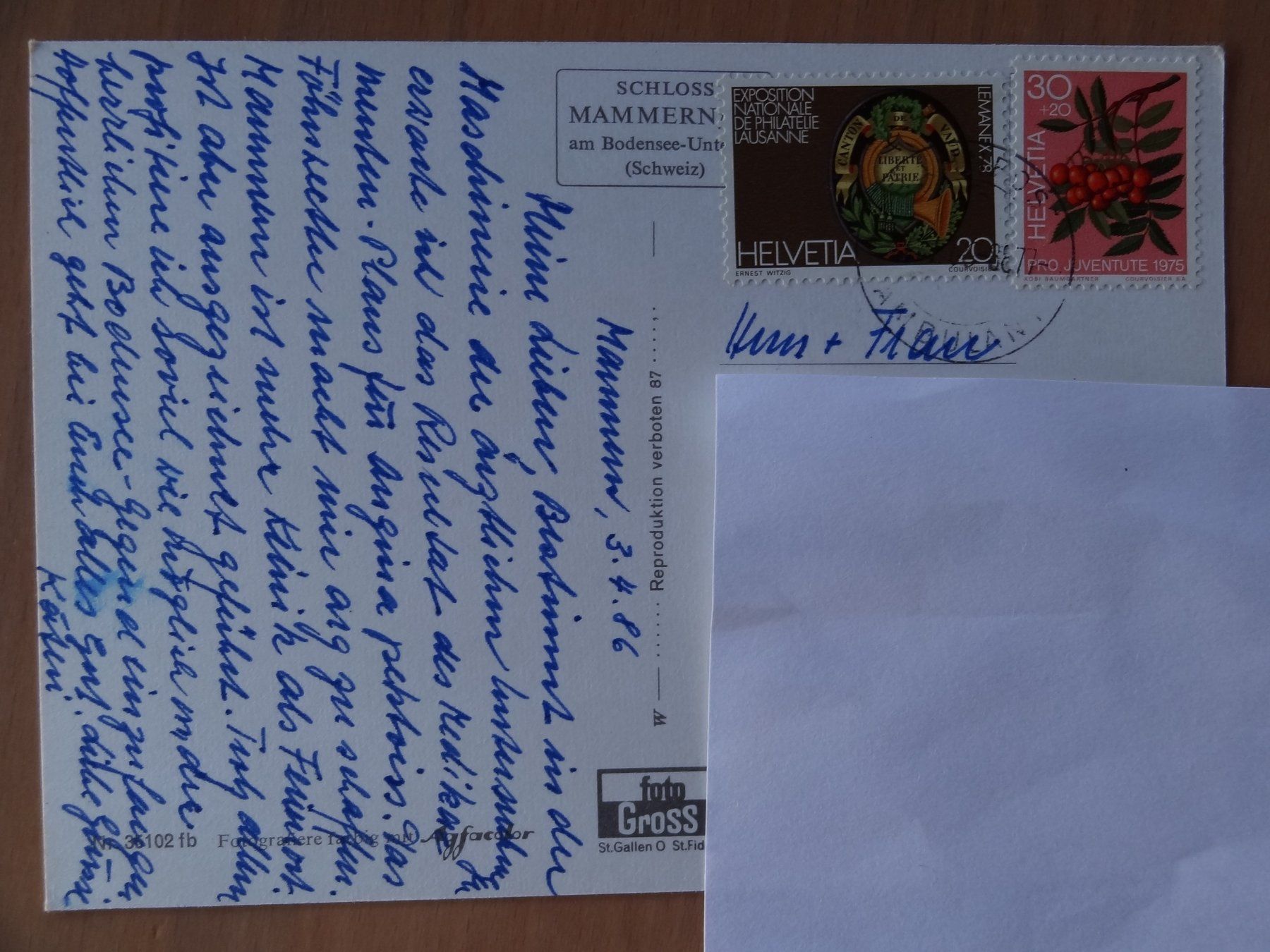 Cartoline postali: Mammern - 1986 – Usato da St Léonard venduto da Riglin 1