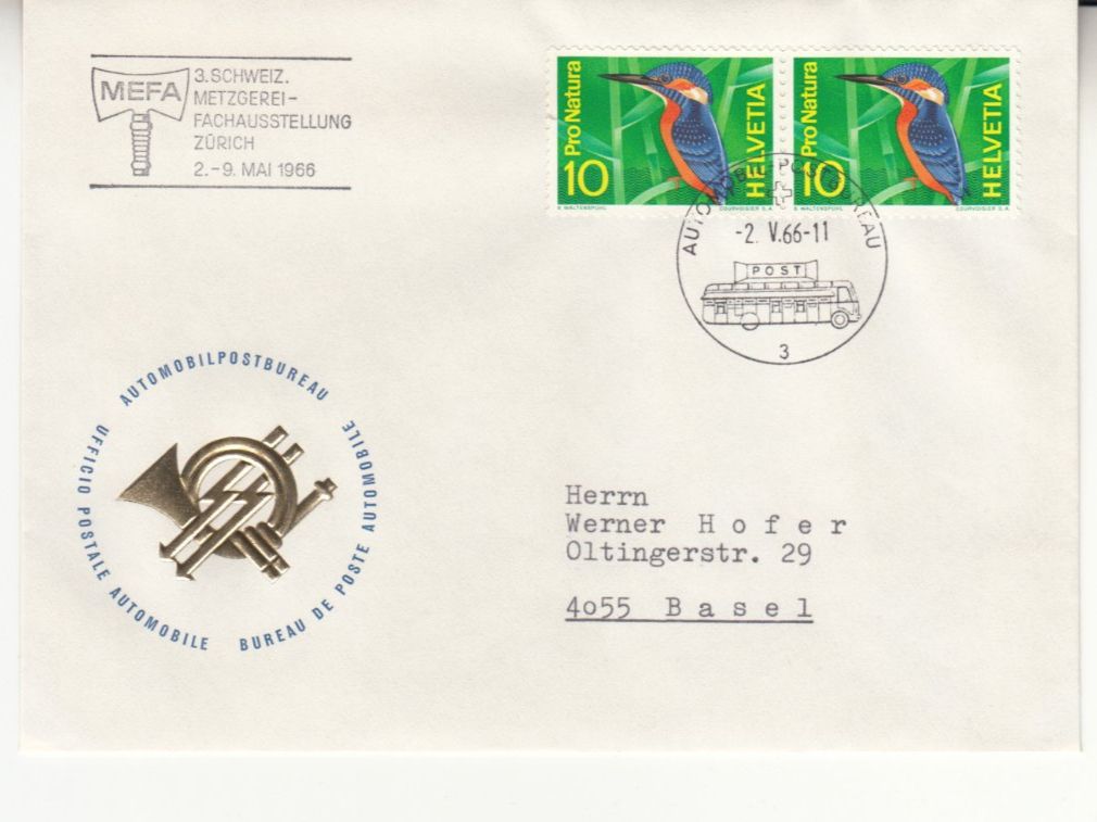 Alle Briefmarken: Sonderstempel A. 1011 MEFA Zürich 1966 – Gebraucht aus Bürglen TG von StampGraf