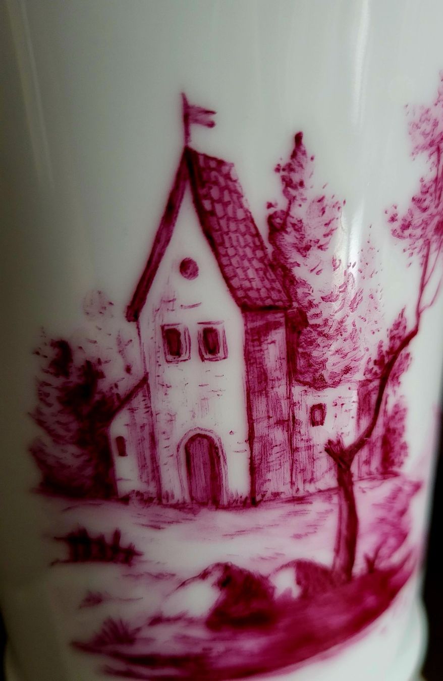 Vasi & Recipienti: Kratervase Höchst mit Carminoe rot Bemalung. – Usato da St. Gallen venduto da nikolausraphael 2