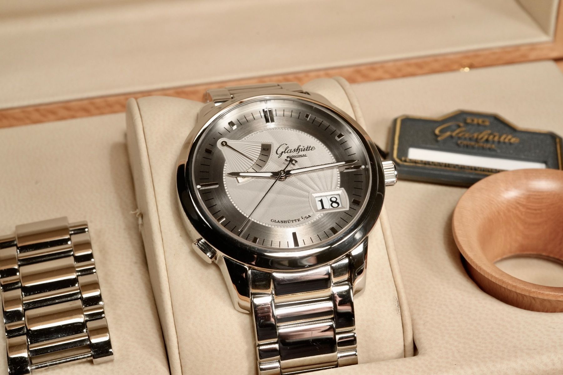 Glashütte Orologi: Glashutte Original - Panorama Date Power Reserve – Usato da Morcote venduto da chronoservice 8