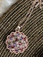 Collier pendentif fleur multicolore - Bijou fantaisie 51