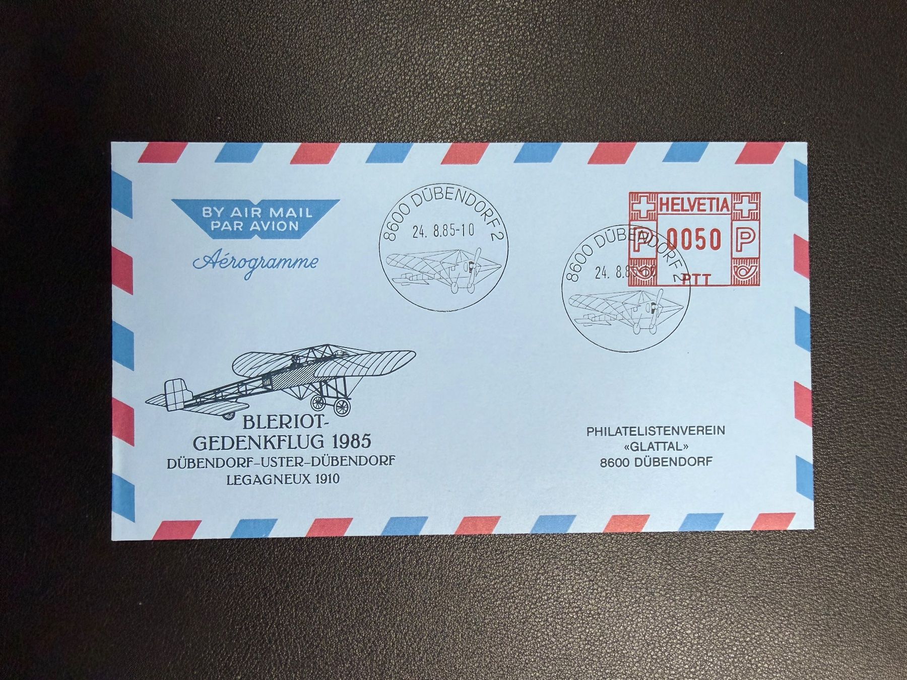 Tutti i francobolli: Bleriot Gedenkflug Dübendorf - Uster - Dübendorf 1985 – Usato da oberrüti venduto da jeanmei