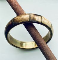 Vintage-Armreif aus Messing mit Horn-Inlay