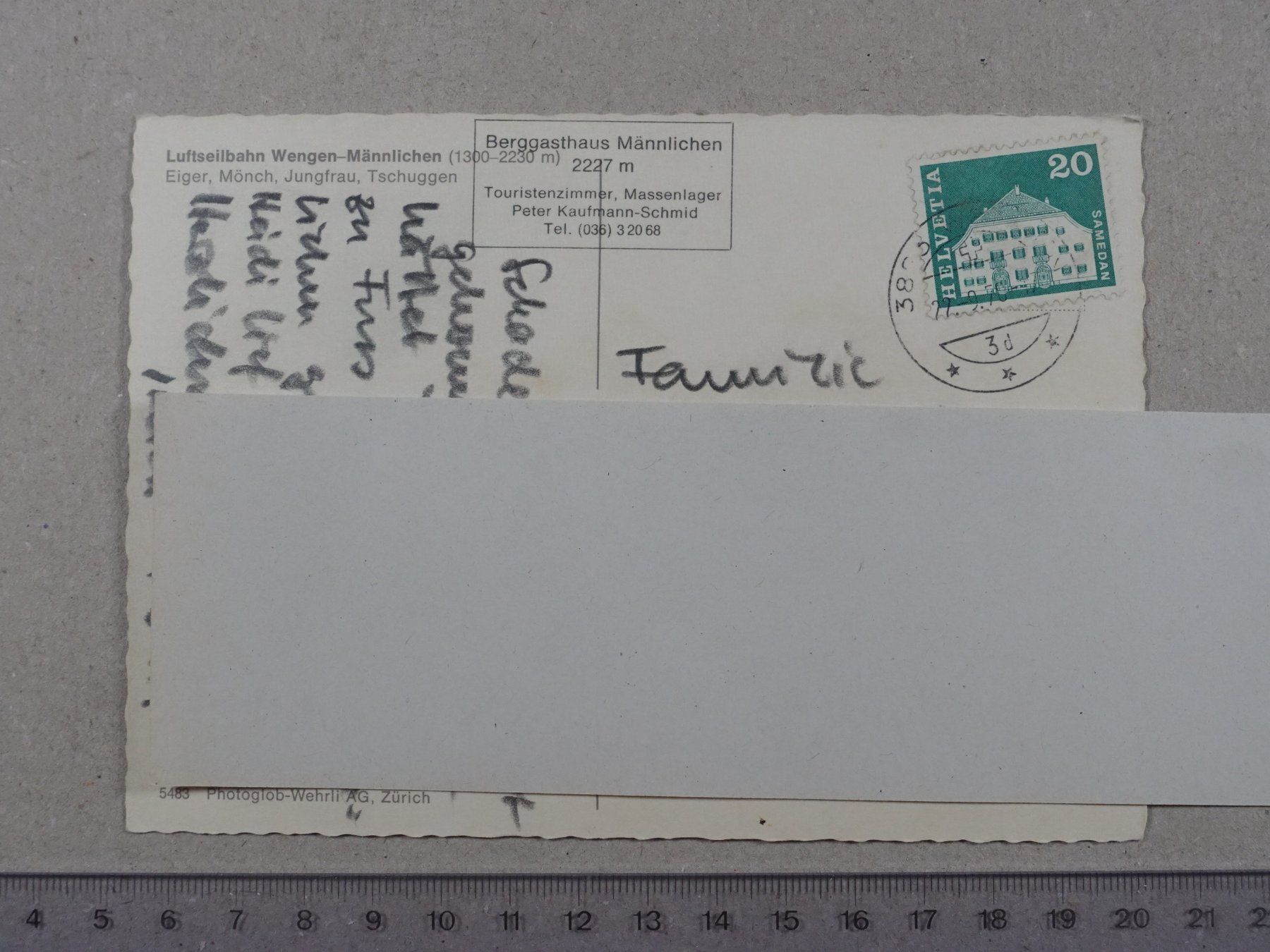 Cartoline postali: Luftseilbahn Wengen - Männlichen, 1970 – Usato da Lenzburg venduto da fh1 1