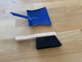 Kinder Kehr Set  Metall und Holz Rosshaar Wischerchen