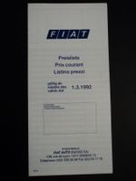 Prospekt Preisliste Fiat 1992 Panda 4x4 Uno Turbo Croma