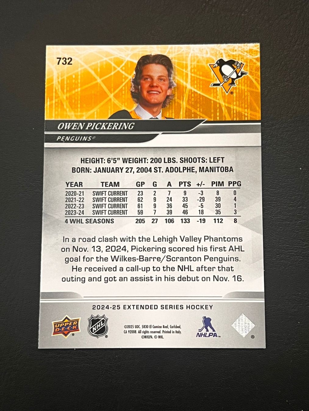 NHL Carte collezionabili: Owen Pickering 2024 Draft Day Pittsburgh Penguins – Nuovo (secondo la descrizione) da Möhlin venduto da SwissHockeyCards 1
