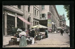 Genève, Marché aux Fleurs, Place du Mo