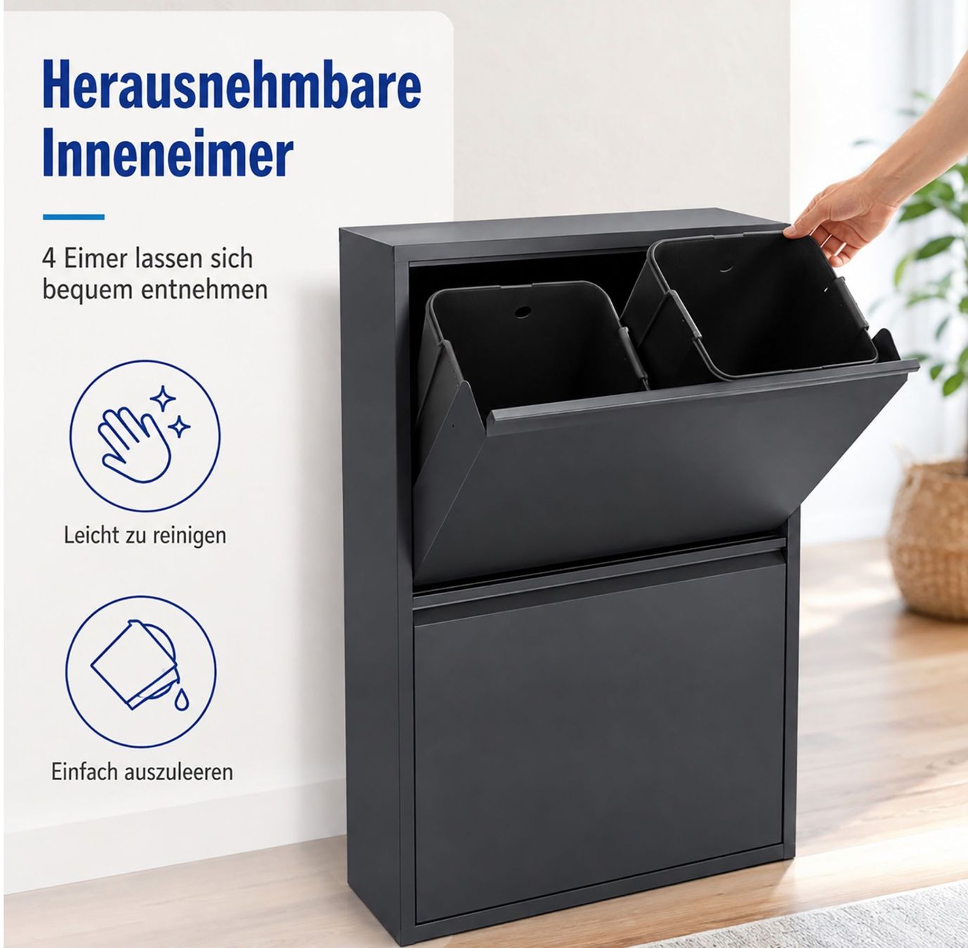 Cestini per rifiuti: Mülleimer 4 Fächer 4x18 l – Nuovo e nell'imballaggio originale da Bülach venduto da StoreInShop.com 8