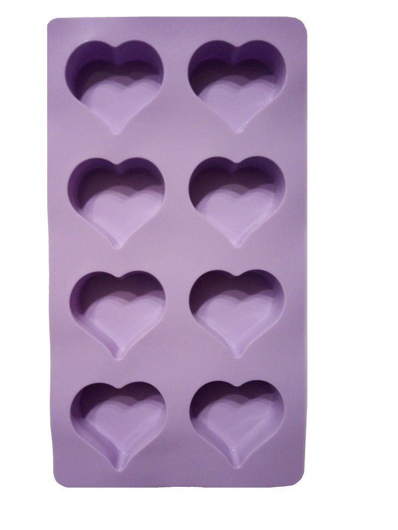 Teglie da forno: Silikon Backform 8 Herzen - 28.5 x 15.5 x 2 cm - Violett – Nuovo e nell'imballaggio originale da Werdenberg venduto da EXA-Homeware 1