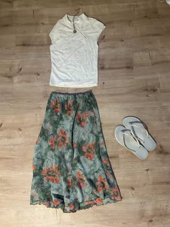 jupe vintage colorée, taille S 