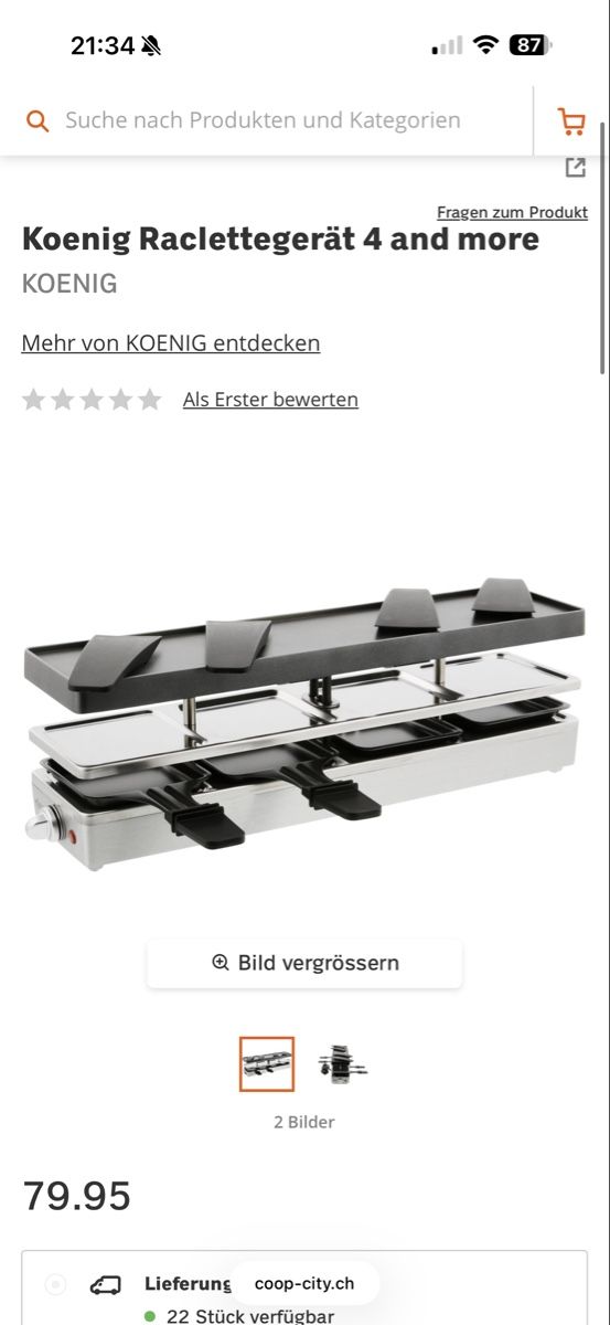 Küchengeräte: König Raclettegerät 4 and more – Gebraucht aus Scheuren von dijamaNt12