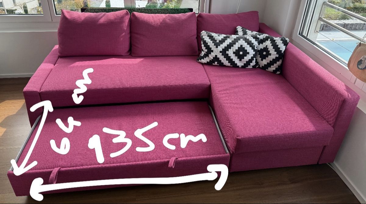 Divani: Sofa bed with storage and 3 decorative cushions – Usato da Weggis venduto da Doris 3