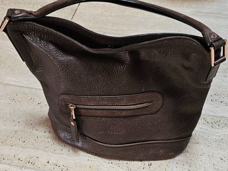 Longchamp Handtasche Leder Dunkelbraun Damen guter Zustand