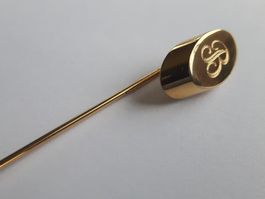 Antike goldene Krawattennadel mit Gravur "B"
