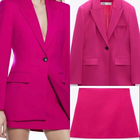ZARA 💕 Ensemble Blazer & Jupe fuchsia M/L