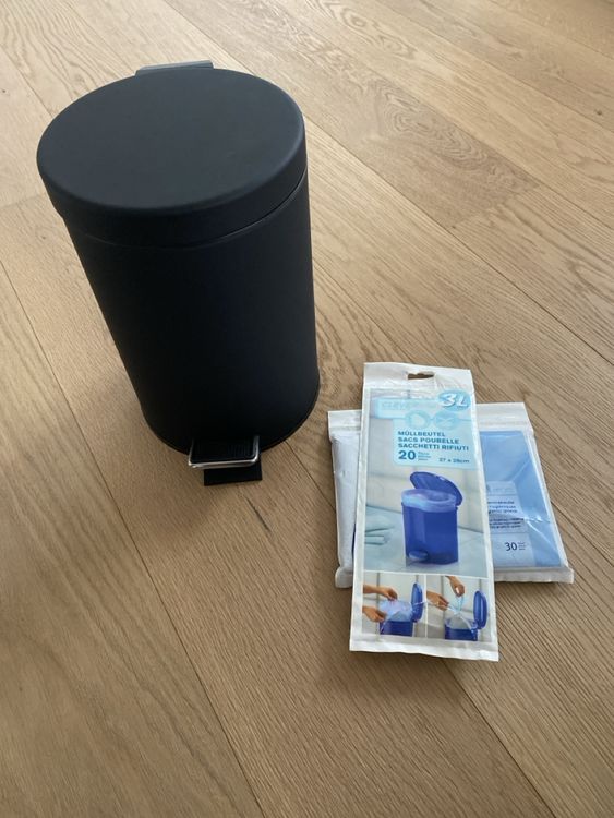 Cestini per rifiuti: Mülleimer/Kosmetikeimer 3L mattschwarz inkl. Beutel – Nuovo (secondo la descrizione) da Winterthur venduto da ste_2f9p 5