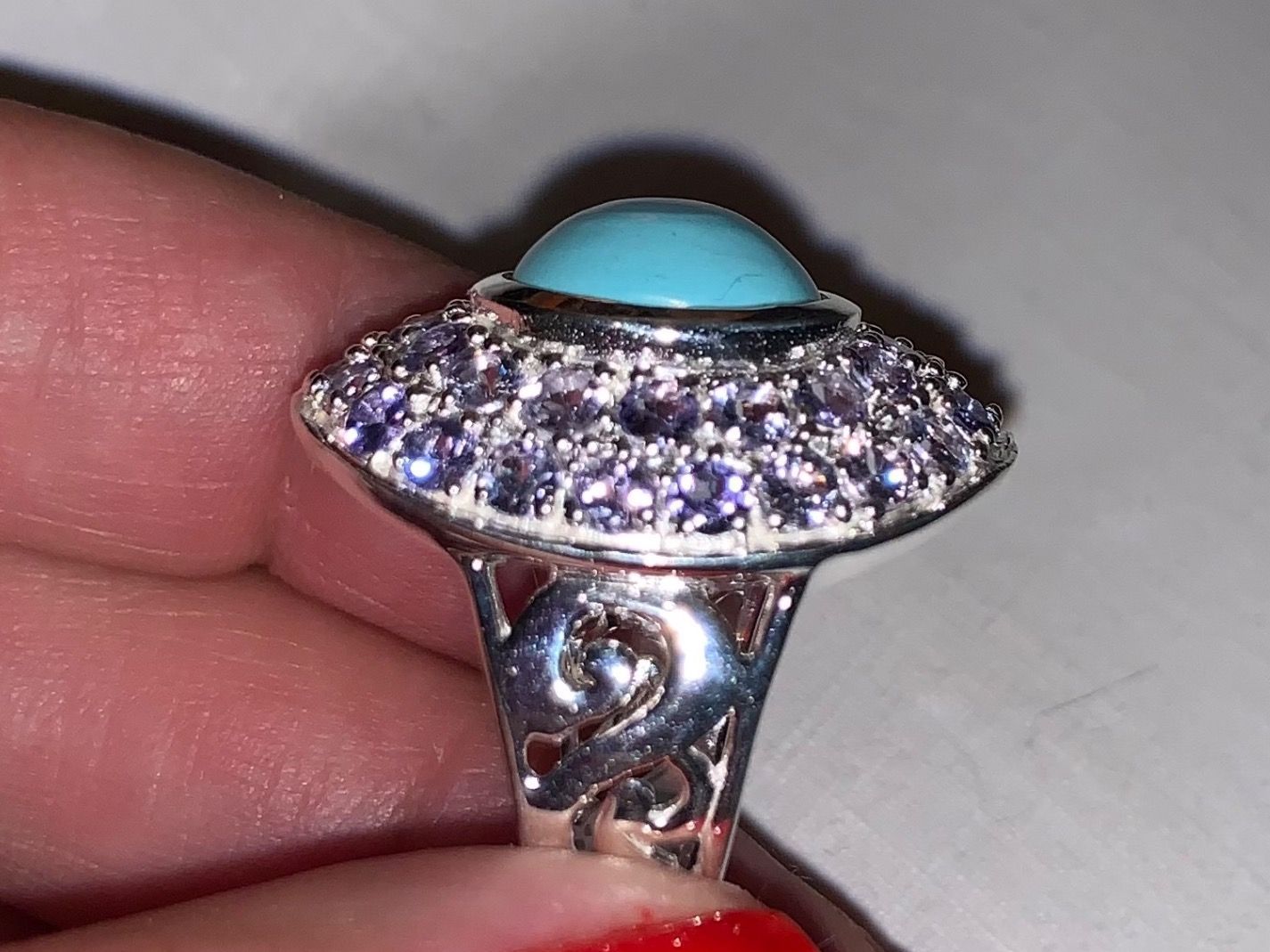 Llan Valls Joies Ringe: Sleeping Beauty Turquoise & Tanzanites Sterl.Silver 925 Ring – Neu (gemäss Beschreibung) aus Birsfelden von Brut 6