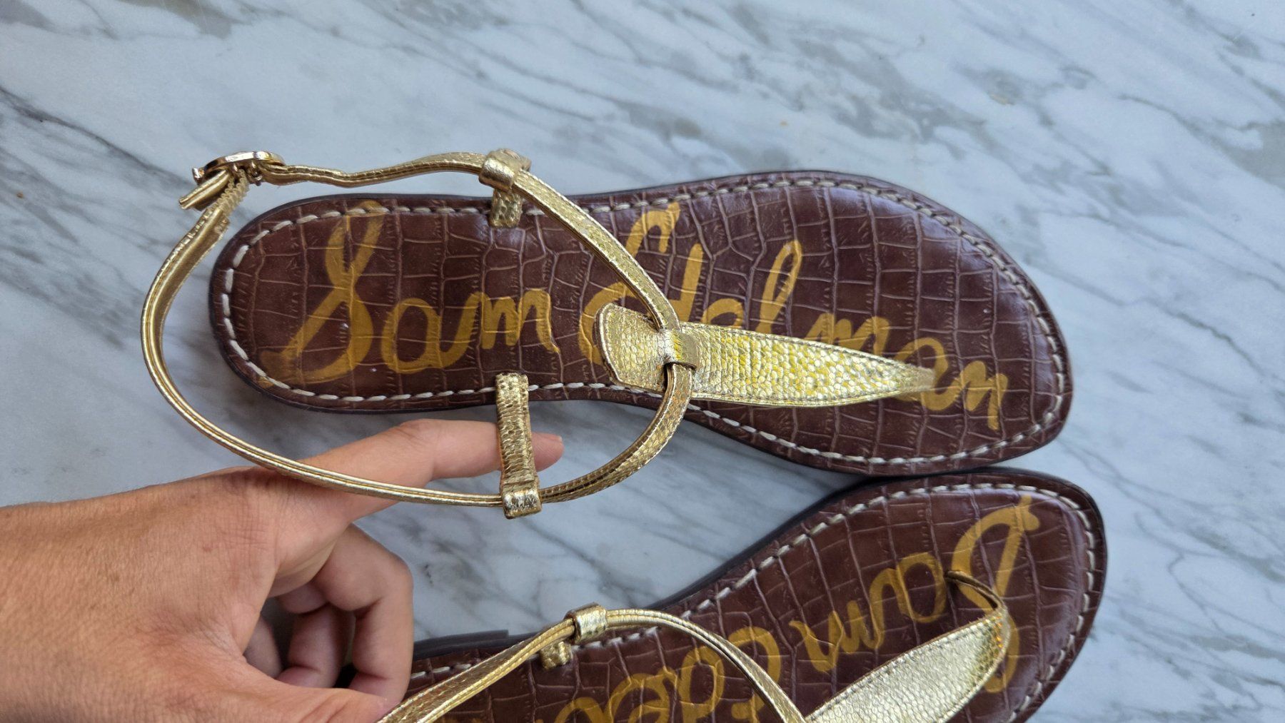 Sam Edelman Damenschuhe: Sandalen Sam Edelman Gold, 38.5 – Gebraucht aus Fislisbach von Maieriisli25 1