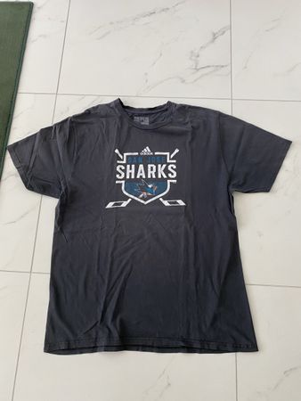 T-Shirt Adidas San Jose Sharks Gr. XL/TG, abgenützt