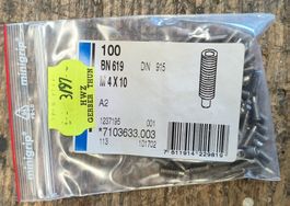 100Stk. M4 x 10mm Madenschrauben Rostfrei