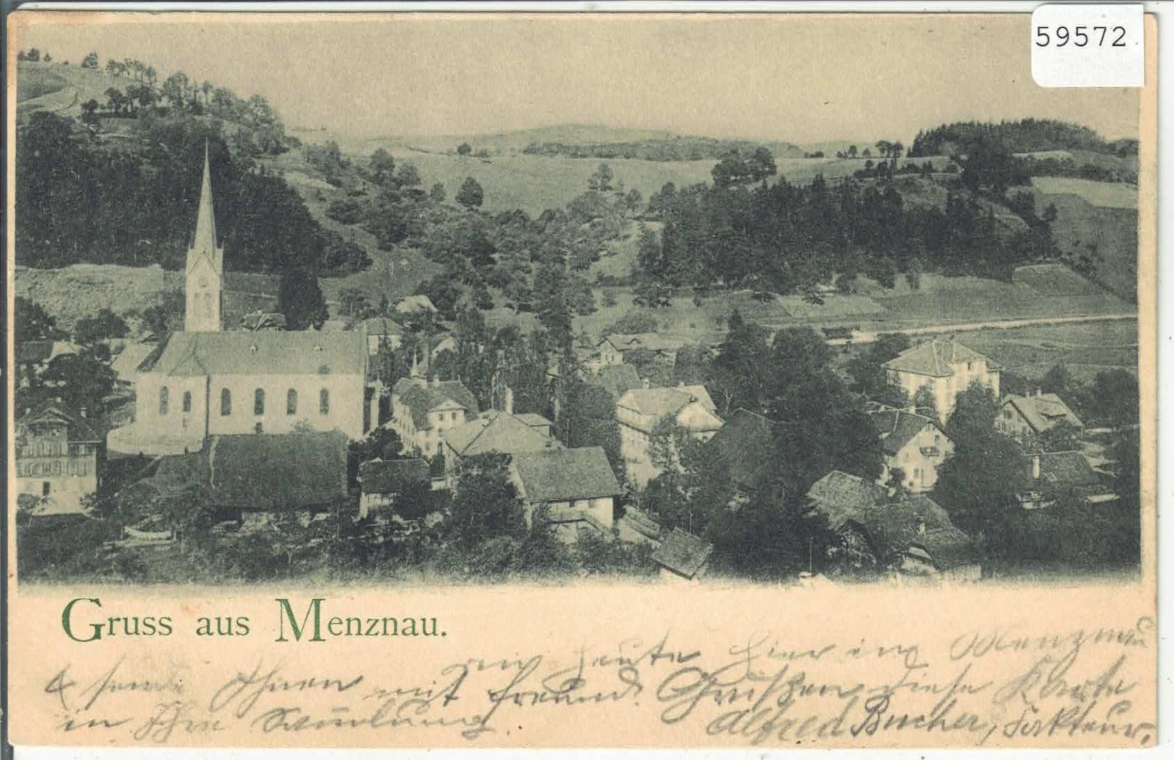 Cartoline postali: Gruss aus Menznau 1898 – Difettoso da Ettingen venduto da Kartenplanet