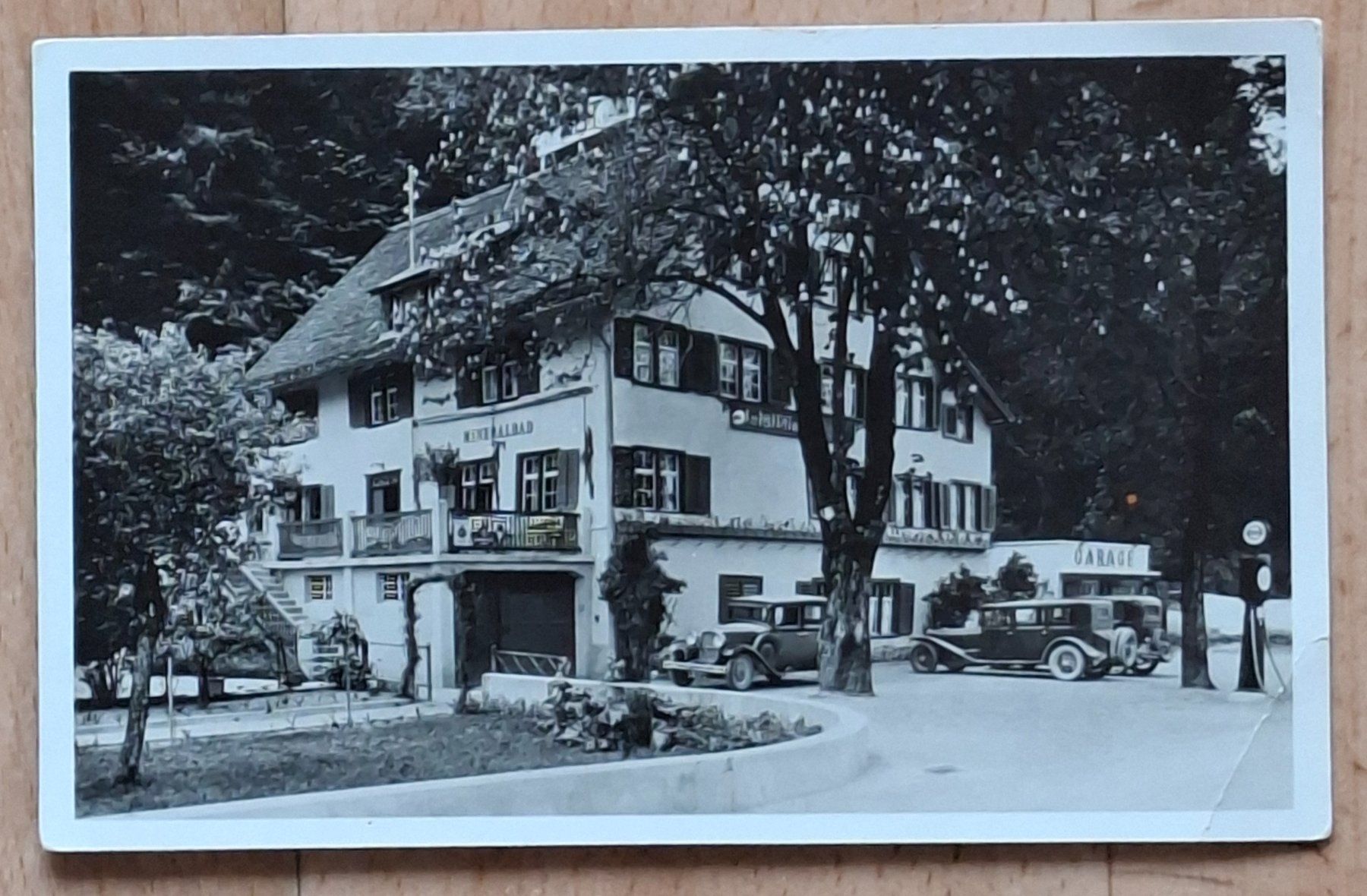 Ansichtskarten: Ansichtskarte Mineralbad Niederurnen Glarus , Oldtimer – Gebraucht aus Siebnen von Leissav