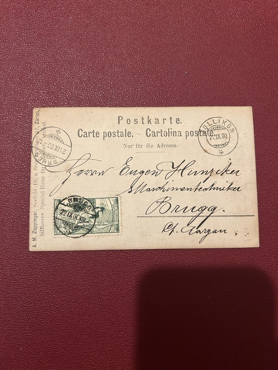 Ansichtskarten: Zollikon 1900 – Gebraucht aus Breganzona von Milesbo 1