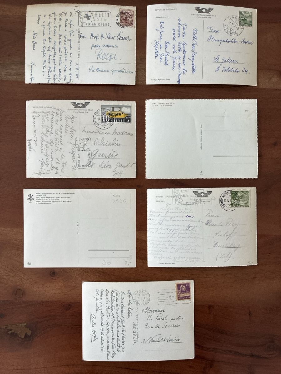 Cartoline postali: 13 Ansichtskarten diverse von Basel BS – Usato da Oftringen venduto da Cla.vD.74 1
