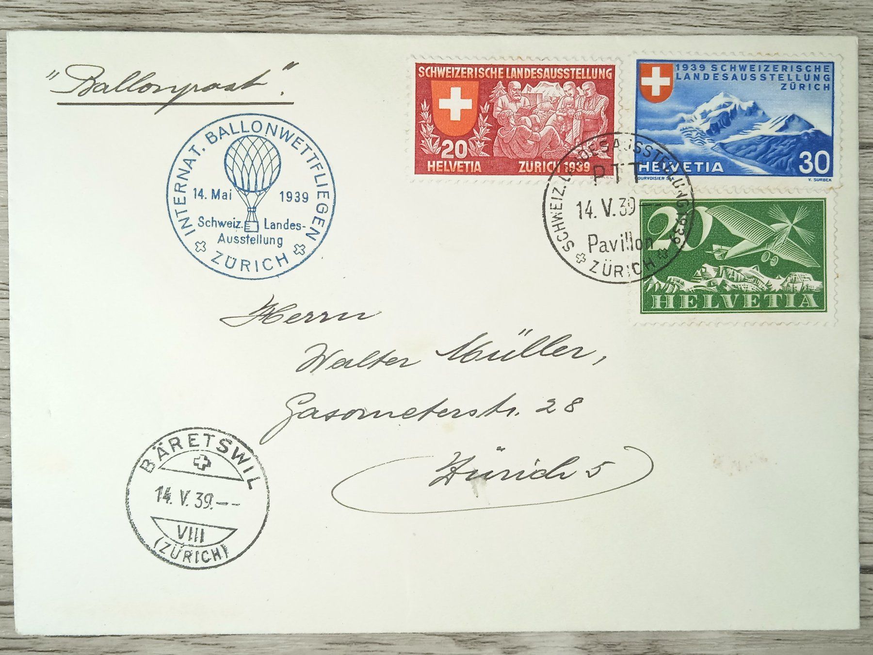 Tutti i francobolli: TR09 Enveloppe + Timbre Suisse 1939 – Usato da Cousset venduto da Patrick_Collections