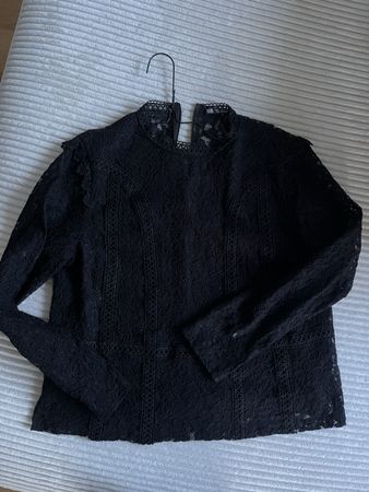 Elegante Zara Spitzenbluse, Grösse M, schwarz, Herbst