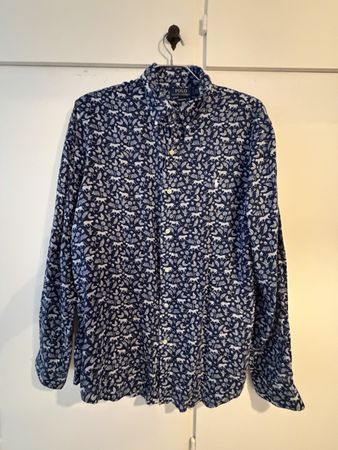 Camicia Polo Ralph Lauren Custom Fit fantasia Leopardi Blu T