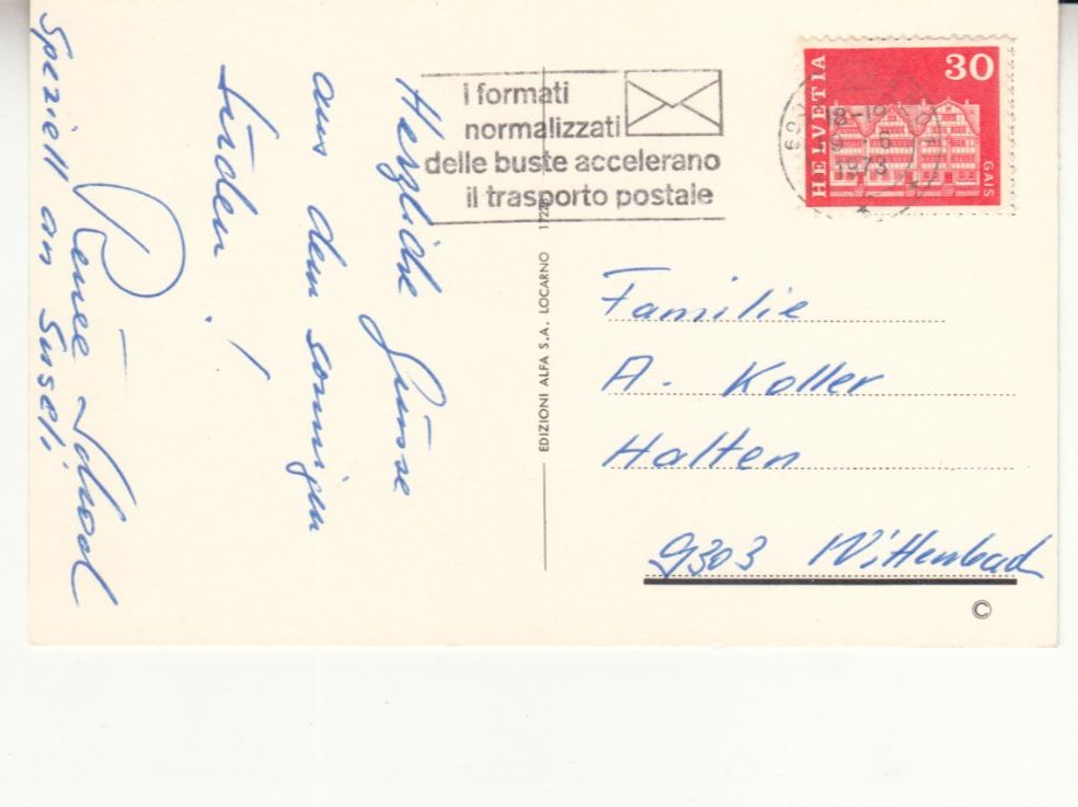 Ansichtskarten: Lugano 1973 – Gebraucht aus Bürglen TG von StampGraf 1