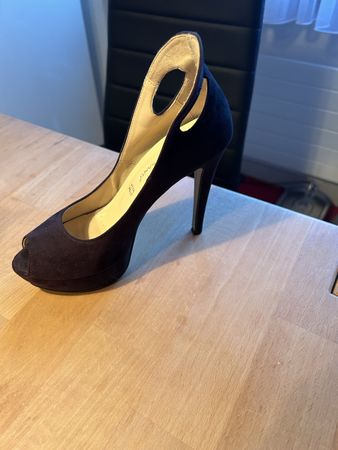 Eleganti Scarpe col tacco nere in vera pelle scamosciata,nr.