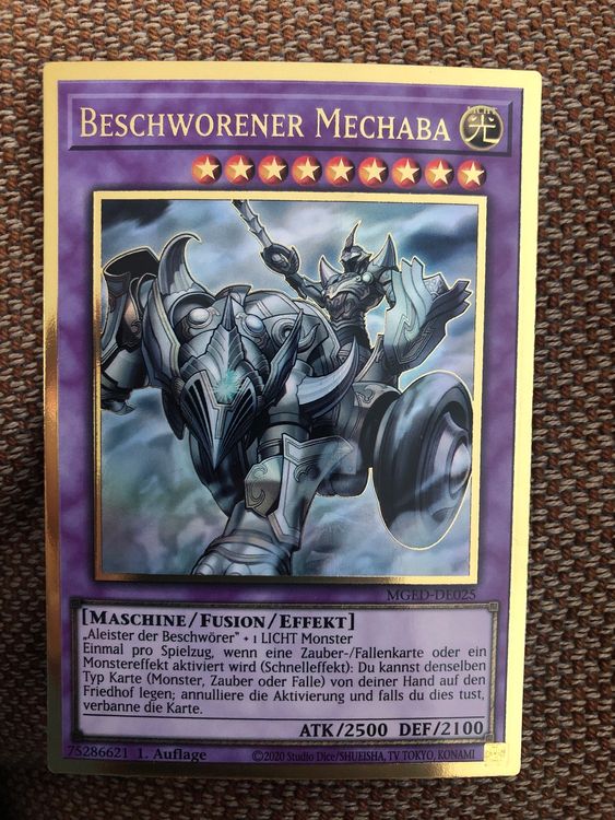 Yu-Gi-Oh! Karte „Beschworener Mechaba“ – Super Rare, 1. Auflage, Deutsch (Shadows In Valhalla) + Fieldcenter